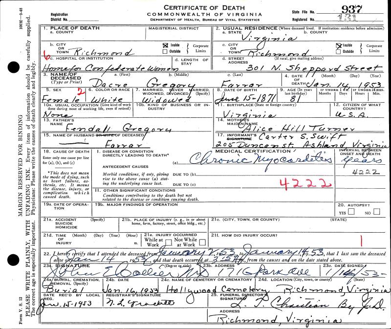 Virginia, Death Records, 19122014